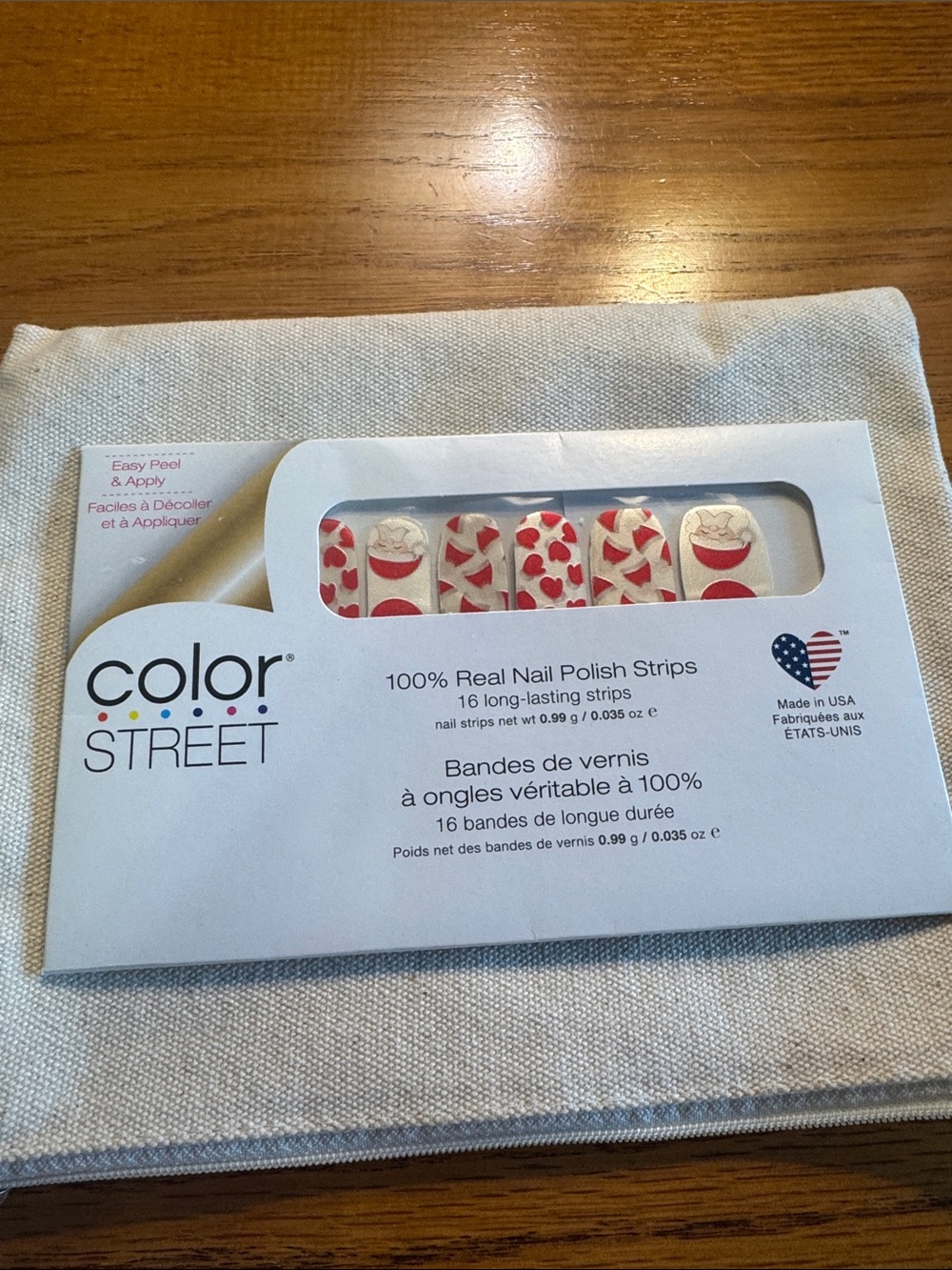 Color Street Red & White Santa Nail Strips (just be Claus) NWT